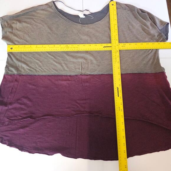 Free People We the Free Midnight Color Block Oversize Boho Tee Women's M + 3580 - Picture 7 of 8